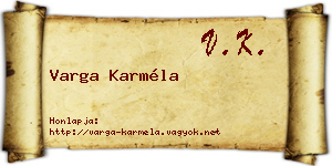 Varga Karméla névjegykártya